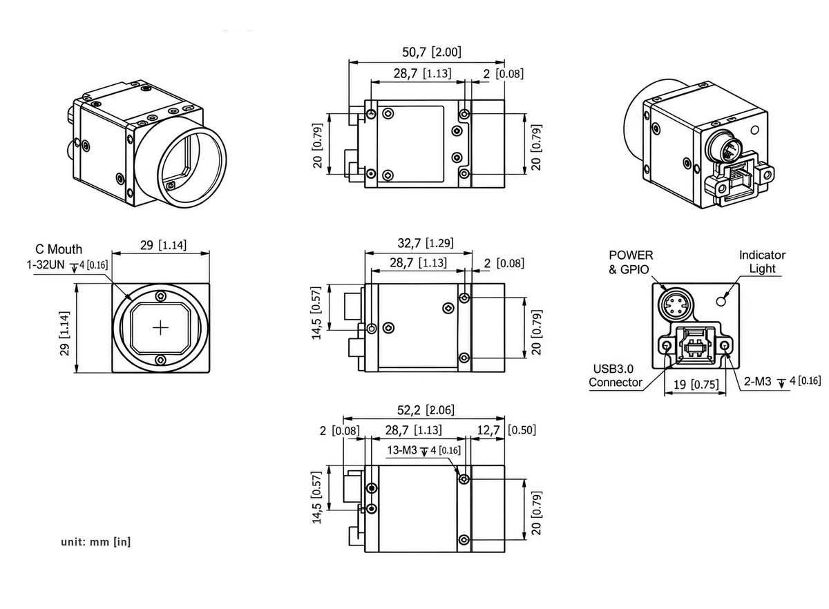 3.1 MP USB 3.0 Area Scan Machine Vision Camera (NLCA-SM3U3-MF55)